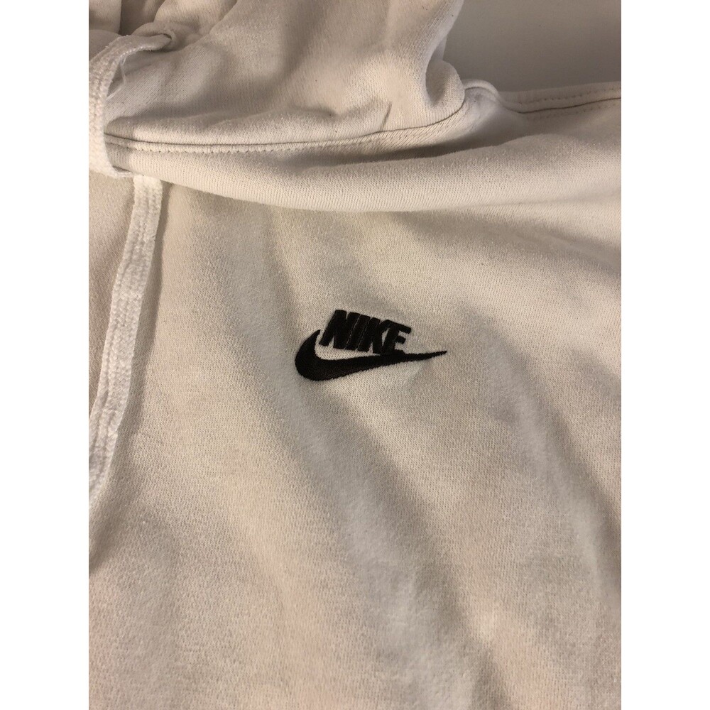 Vintage Nike Hoodie Spellout Swoosh White with Black Swoosh Black Tag Large